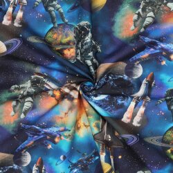 Baumwollpopeline Digital Astronaut im Weltall - dunkelblau