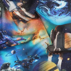 Baumwollpopeline Digital Astronaut im Weltall - dunkelblau