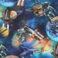 Baumwollpopeline Digital Astronaut im Weltall - dunkelblau