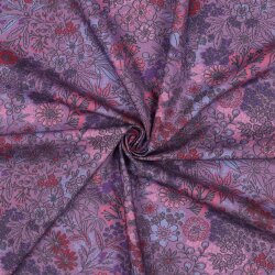 Baumwollpopeline Digital Blumen - LAVENDER