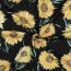 Baumwollpopeline Digital Sonnenblumen - schwarz
