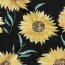 Baumwollpopeline Digital Sonnenblumen - schwarz