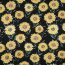 Baumwollpopeline Digital Sonnenblumen - schwarz