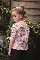 Baumwollpopeline Digital Hunde - creme