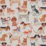 Baumwollpopeline Digital Hunde - creme