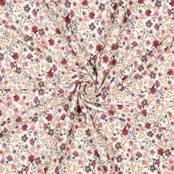 Rippenjersey Digital Blumen - BORDEAUX