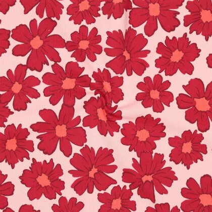 Wintersweat rote Blumen - hellpink