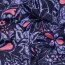 Baumwollsatin Blumen - dunkelblau