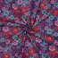 Baumwollpopeline Retro Blumen - dunkelblau