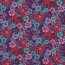 Baumwollpopeline Retro Blumen - dunkelblau