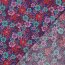 Baumwollpopeline Retro Blumen - dunkelblau