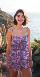 Baumwollpopeline Retro Blumen - fuchsia