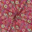 Baumwollpopeline Retro Blumen - fuchsia