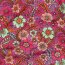 Baumwollpopeline Retro Blumen - fuchsia