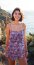 Baumwollpopeline Retro Blumen - fuchsia