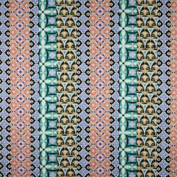 Baumwollsatin Digital Formen in Streifen - hellblau