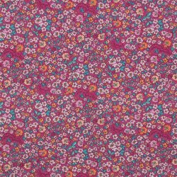 Baumwollpopeline Digital Miniblumen - fuchsia