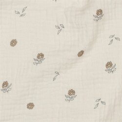 Musselin Bio~Organic Blumen - natur