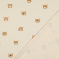 Baumwolljersey Bio~Organic Bärenköpfe - natur