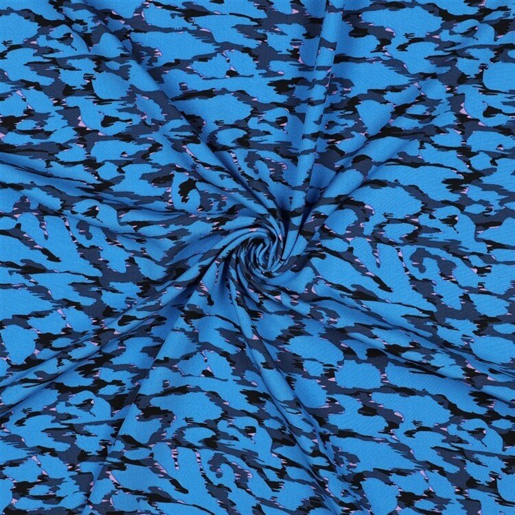 Viskose 100% Leotupfen - wasserblau
