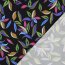 Viskose Jersey STRETCH Digital LEAVES - schwarz