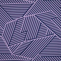 Polyesterjersey GEOMETRIC - lavendel/dunkelblau