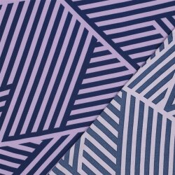 Polyesterjersey GEOMETRIC - lavendel/dunkelblau
