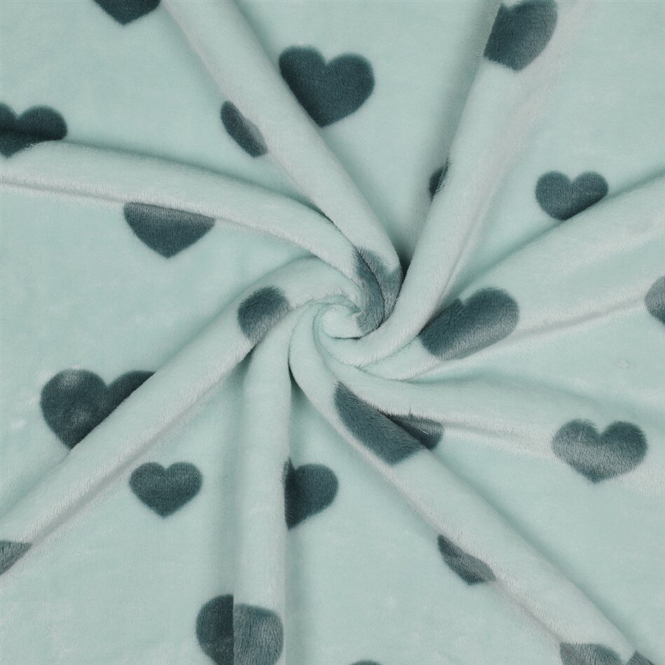 Wellnessfleece Herzen - hellsoftgrün