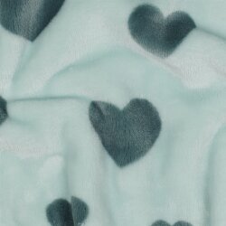Wellnessfleece Herzen - hellsoftgrün