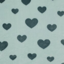 Wellnessfleece Herzen - hellsoftgrün