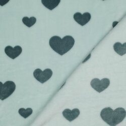 Wellnessfleece Herzen - hellsoftgrün