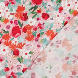 Viskosesatin Digital Blumen - LIGHT PINK