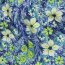 Viskosesatin Digital Blumen - dunkelblau