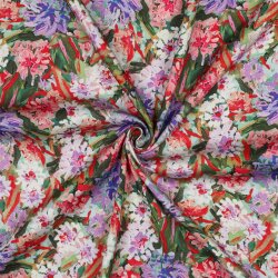 Viskosesatin Digital Blumen - PURPLE
