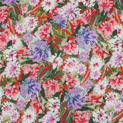 Viskosesatin Digital Blumen - PURPLE