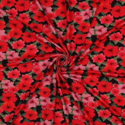 Viskose Jersey Digital Blumen - RED