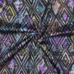 Baumwollsatin Digital Rauten - dunkelblau