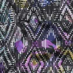 Baumwollsatin Digital Rauten - dunkelblau