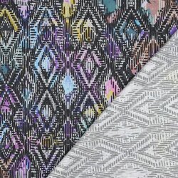 Baumwollsatin Digital Rauten - dunkelblau