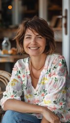 Musselin Digital große Blumen - weiß