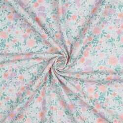 Musselin Digital Blümchen - weiß