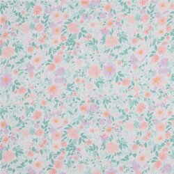 Musselin Digital Blümchen - weiß