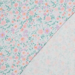 Musselin Digital Blümchen - weiß