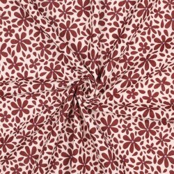 Musselin Blütenregen - dunkelrot/pfirsich