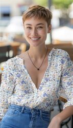 Baumwollvoile Digital Blumen - jeansblau