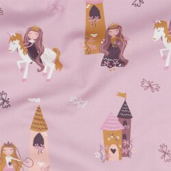 Baumwollpopeline Märchenprinzessin - kaltrosa