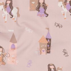 Baumwollpopeline Märchenprinzessin - softlila