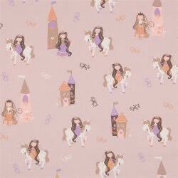 Baumwollpopeline Märchenprinzessin - softlila