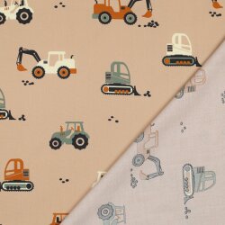 Baumwollpopeline Fahrzeuge - beige