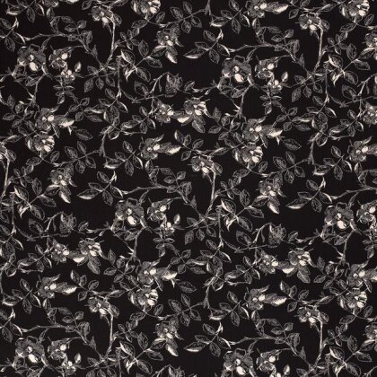 0,4 Meter - Viskose Crêpe Blumen beige